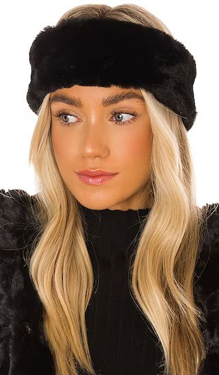 Eleni Faux Fur Headband in Noir | Revolve Clothing (Global)