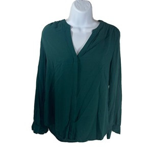 Old Navy Women’s Small Green Shirt Blouse Long Sleeve Scoop Neck Button Down | eBay US