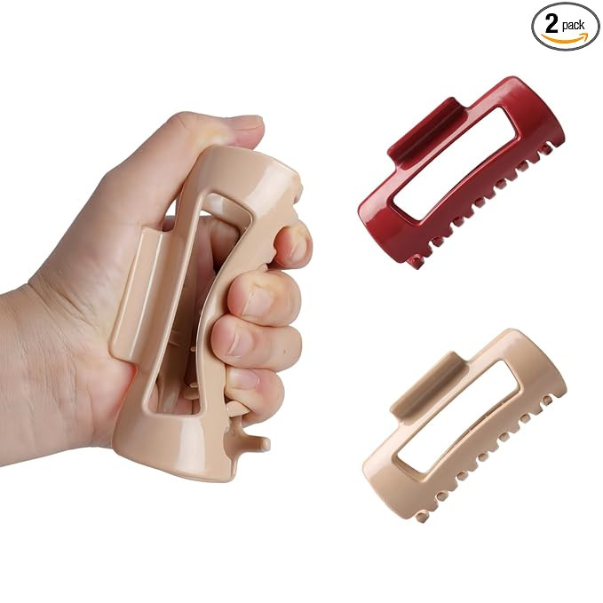 2Pcs Cloud Clips Soft & Flexible Cozy Claw Clip, Unsnappable Silicone Hair Clip for Women, Large ... | Amazon (US)