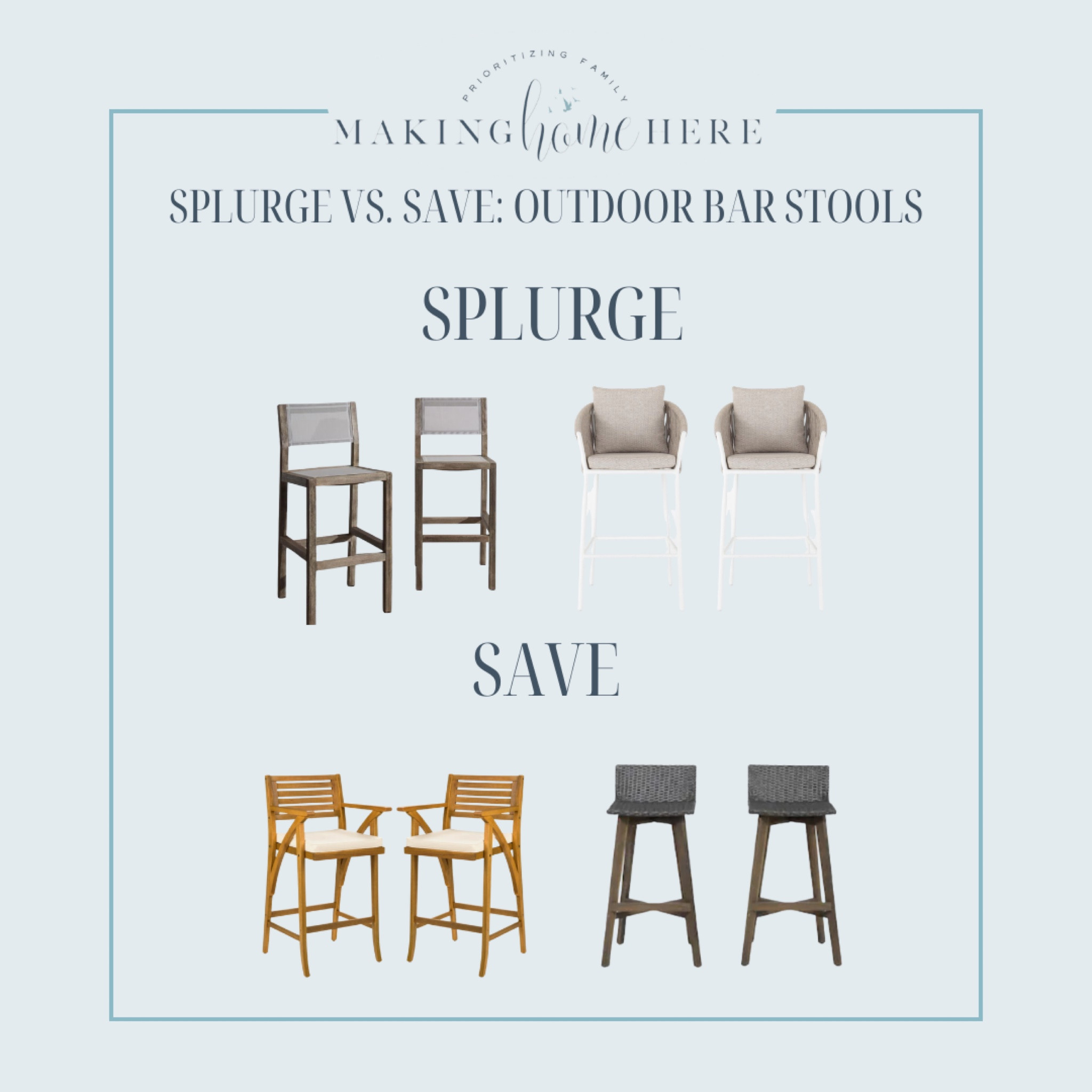 SPLURGE VS. SAVE!

Outdoor furniture, budget friendly patio, patio furniture, deck furniture, West Elm, lookalike, save, splurge, splurge vs save, outdoor furniture finds, Home Depot, Pottery Barn, At Home, Patio dining tables, outdoor dining tables, outdoor dining sets, makinghomehere, outdoor lighting, sconces, outdoor sconces, lighting, outdoor lights, patio lights, front door lights, deck lights, outdoor storage, pool storage, pool furniture, pool toy storage, storage for pool, patio storage, patio pool, pool patio, pool deck furniture, organization, outdoor organization, home organization, west elm chair, west elm deck chair, west elm outdoor furniture, west elm deck chairs, barstool chairs, barstools, deck barstools, patio barstools, outdoor barstools, barstools, barstool

#LTKSeasonal #LTKhome #LTKFind
