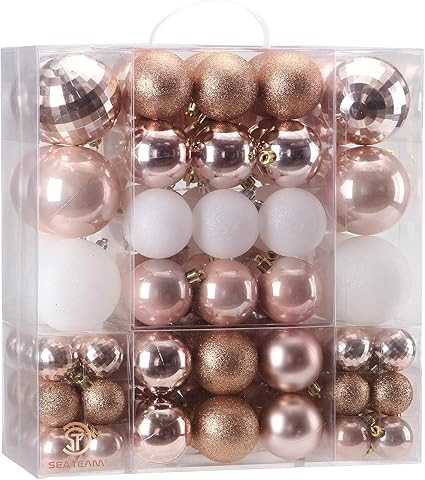 Sea Team 125 Pieces of Assorted Christmas Ball Ornaments Shatterproof Seasonal Decorative Hanging... | Amazon (US)