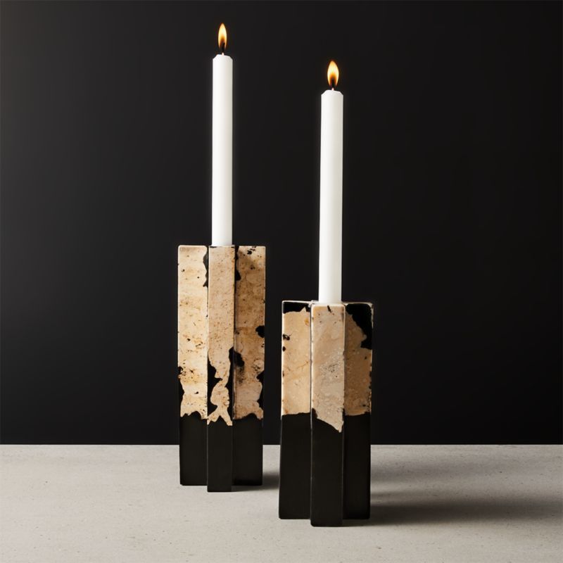 Syrena Stone and Resin Taper Candle Holder | CB2 | CB2