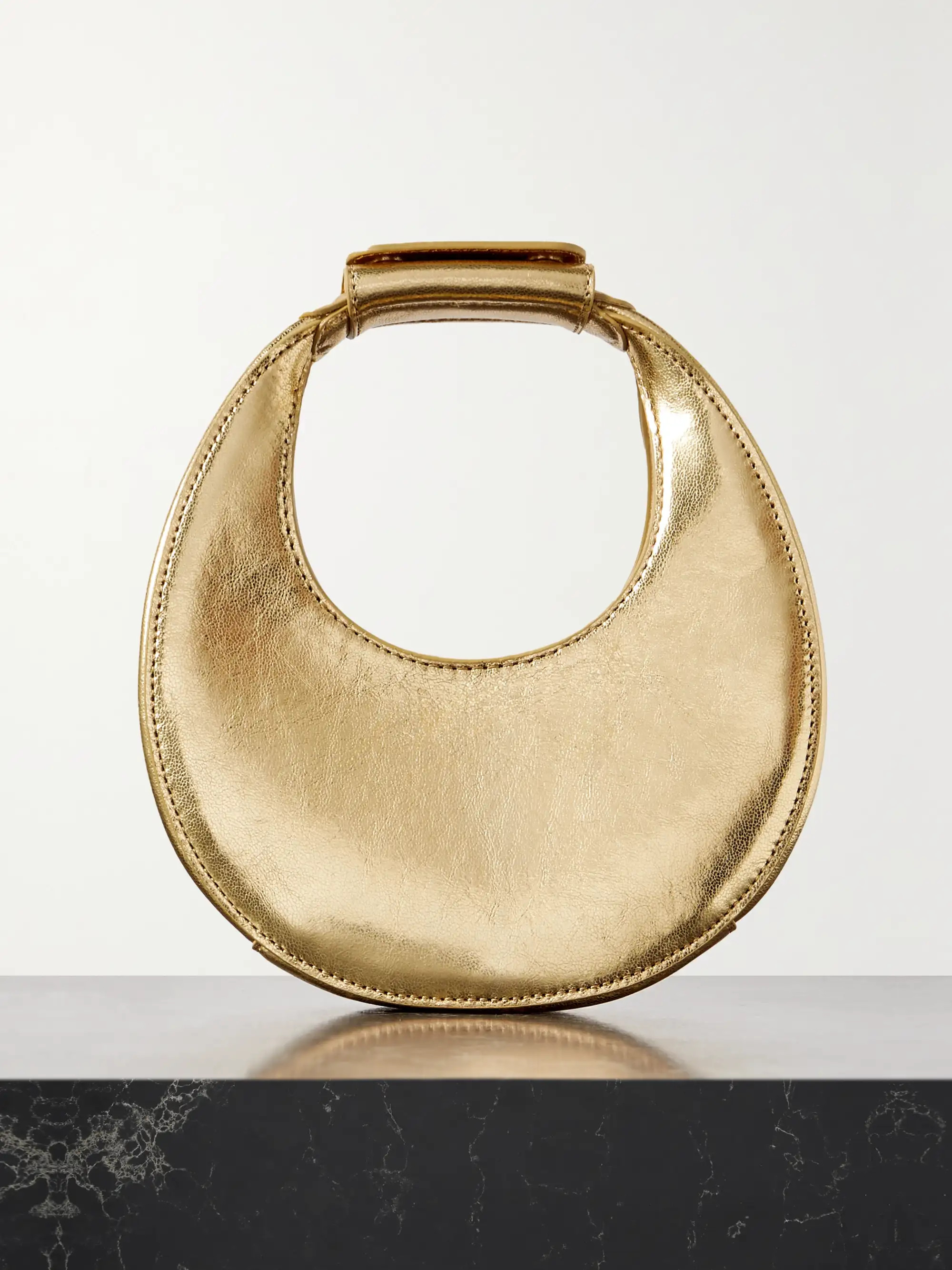 Goodnight Moon metallic leather shoulder bag | NET-A-PORTER APAC