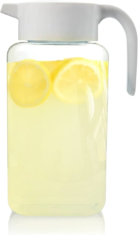 Arrow 1 Gallon Plastic Pitcher with Lid - Clear Plastic Pitcher for Refrigerator, Fill with Cold ... | Amazon (US)