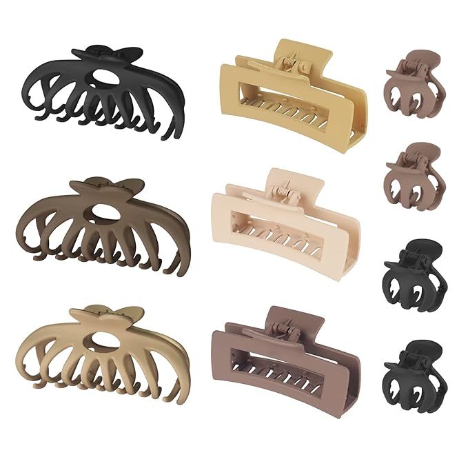 Hair Clips Claw for Women: 10Pack hair accessories include 4.3inch Large Clip and 2.16inch Small ... | Amazon (US)