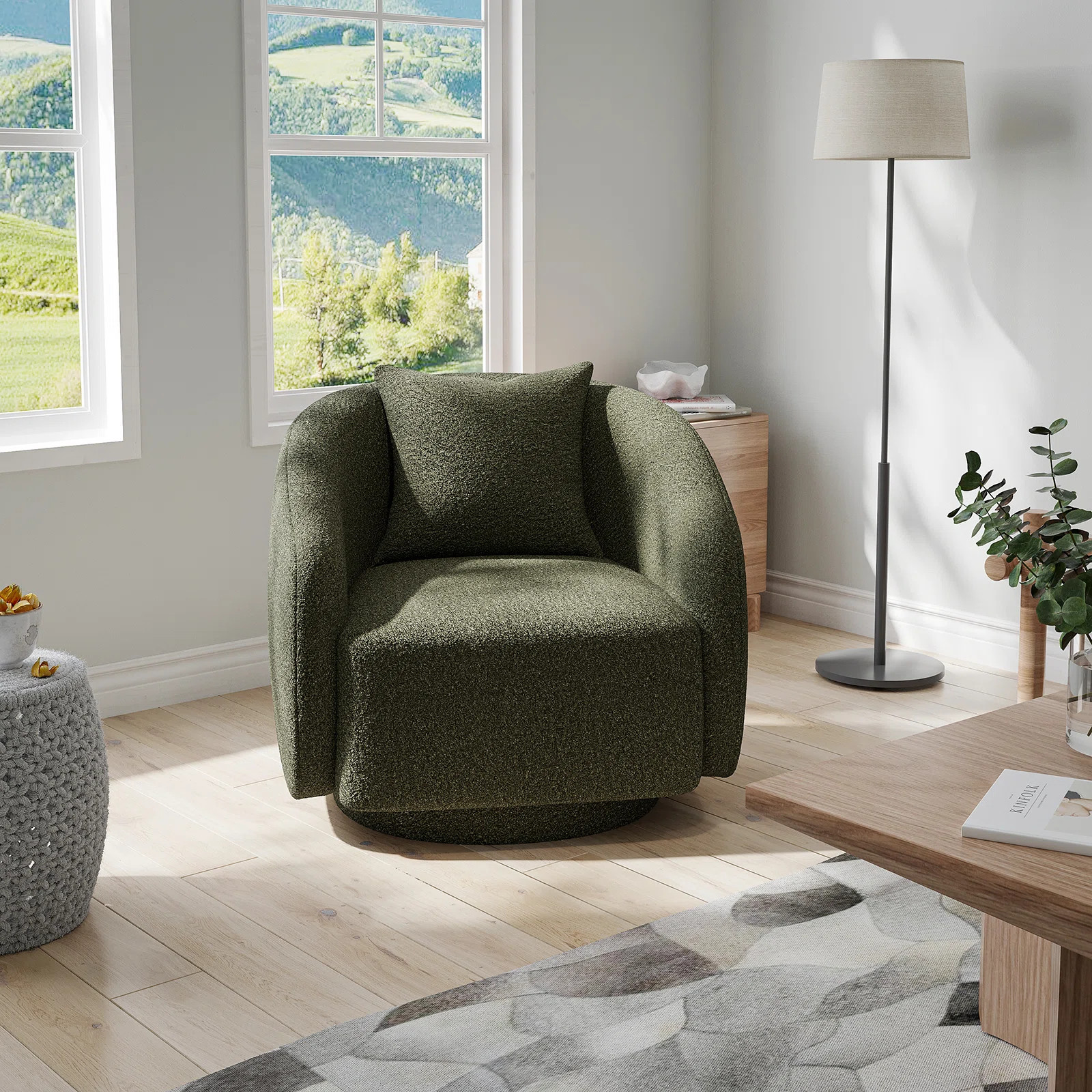 Wade Logan® Bashar 28.5" W Upholstered Swivel Barrel Chair & Reviews | Wayfair | Wayfair North America