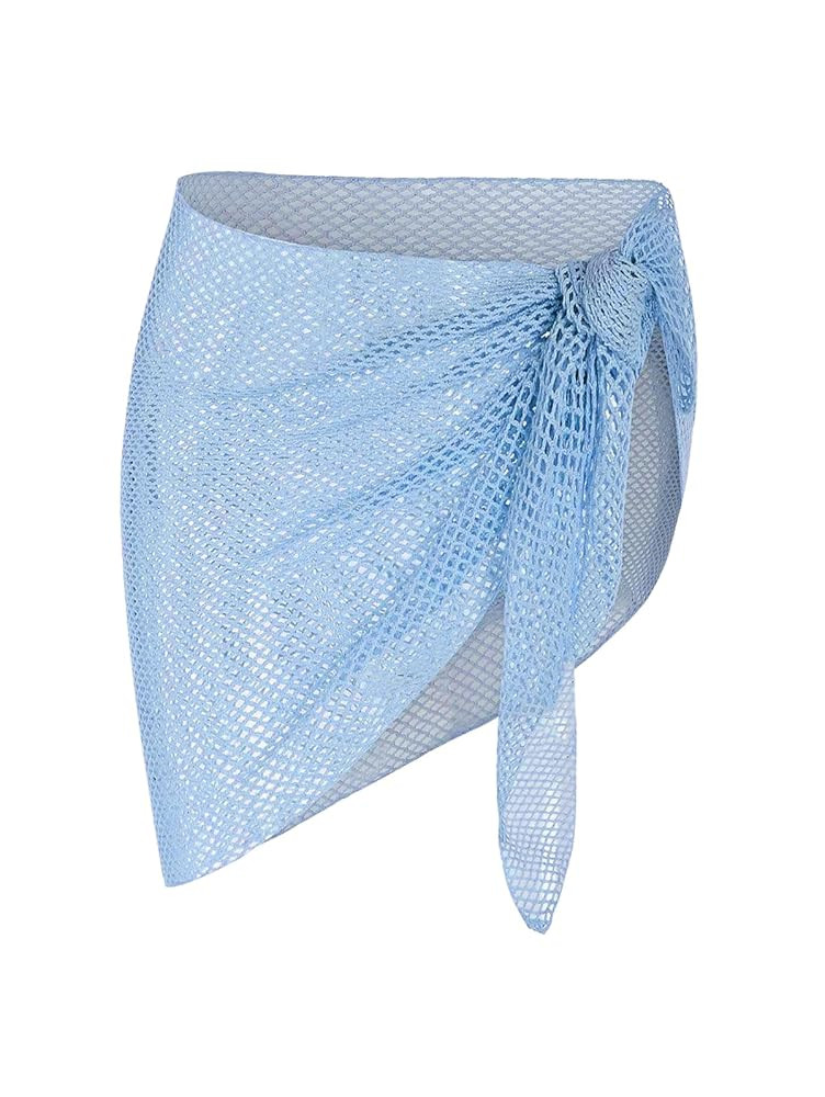 ZAFUL Sarong Coverups for Women Beach Vacation Fishnet See Thru Tie Side Bathing Suit Cover Up Mi... | Amazon (US)