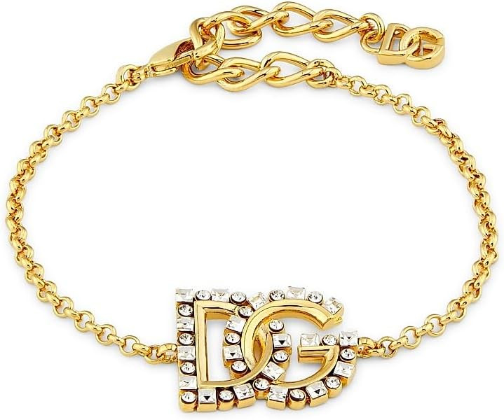 Amazon.com: Dolce&Gabbana, Goldtone & Glass Crystal Monogram Bracelet, Gold : Luxury Stores | Amazon (US)
