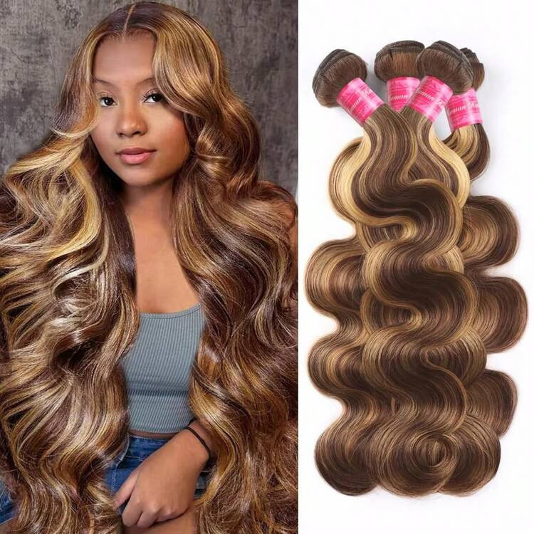 MENALUE Easter Gift 4/27 Human Hair Bundles Honey Blonde Body Wave Bundles Human Hair Highlight B... | SHEIN