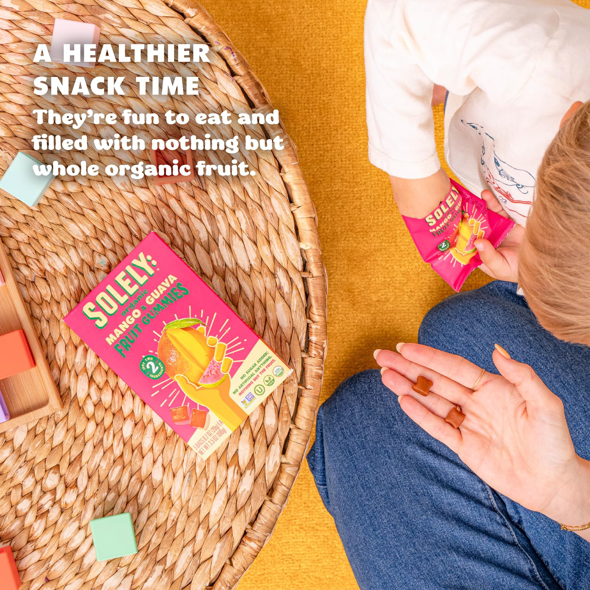 SOLELY - Organic Mango & Orange Whole Fruit Gummies (Pack of 4 Boxes, 5 Bags per Box) - Real Fres... | Amazon (US)