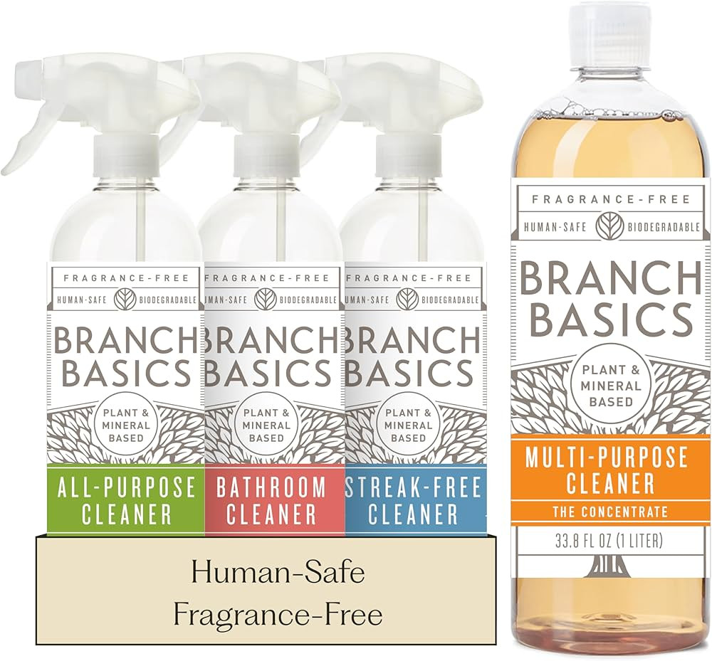 Branch Basics Cleaning Essentials Kit: All Purpose, Glass and Bathroom Cleaner - Concentrate (33.... | Amazon (US)