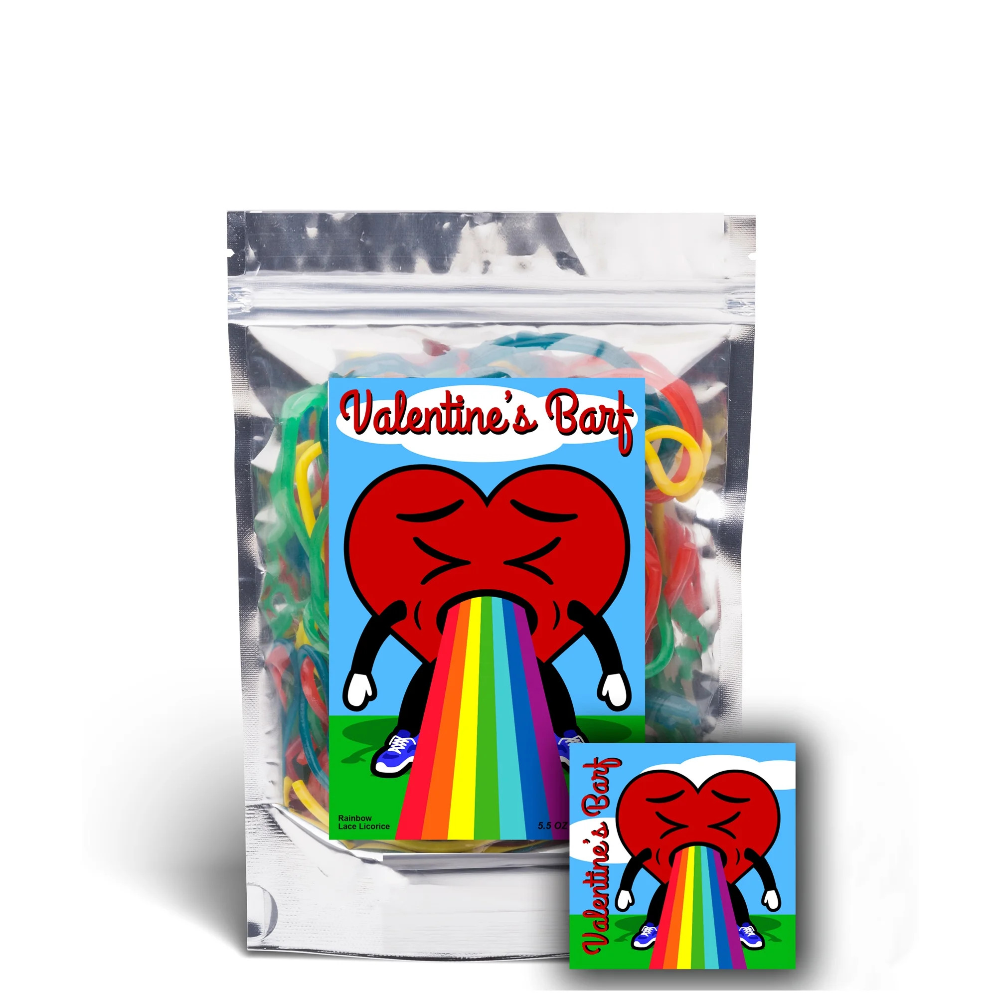 Valentine's Day Barf Rainbow Lace Licorice Funny Unique Valentines Day Gag Birthday Girl, Boy and... | Walmart (US)