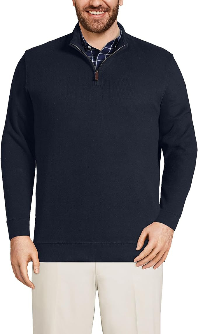 Lands' End Bedford Rib Quarter Zip Pullover Sweater | Amazon (US)