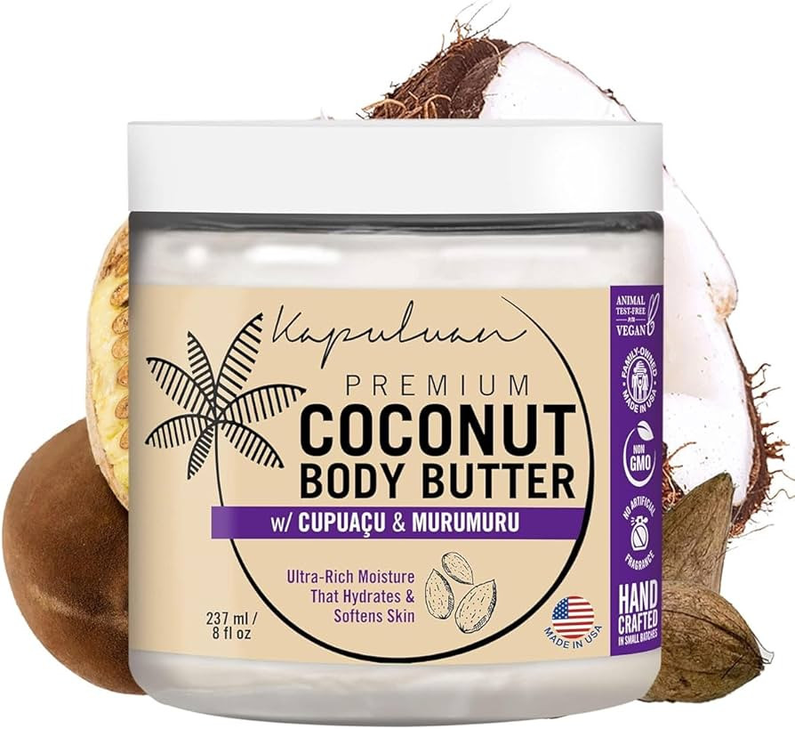 Coconut Body Butter for Women Dry Skin, Body Butter with Pure Coconut Oil, Cupuaçu & Murumuru, W... | Amazon (US)