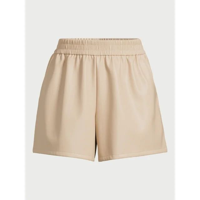 Scoop Women's Faux Leather Pull On Shorts, 5" Inseam, Sizes, XS-XXL | Walmart (US)