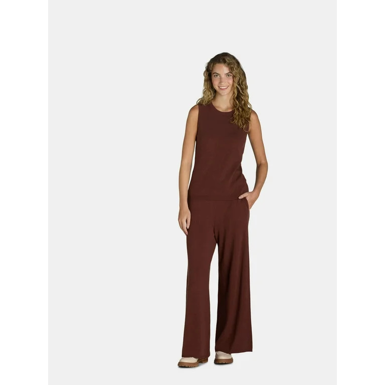 Time and Tru Women's Sweater Tank Top and Wide Leg Pants Set, 2-Piece, Sizes XS-XXXL | Walmart (US)
