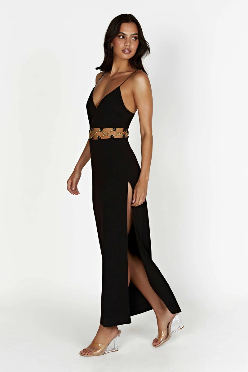 Jacqueline Chain Maxi Dress - Black | MESHKI US