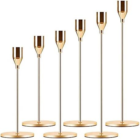 Candle Holder 6 in 1 Set Candlestick Holders Fits 3/4 inch Thick Taper Candle&Led Candles for Weddin | Amazon (US)