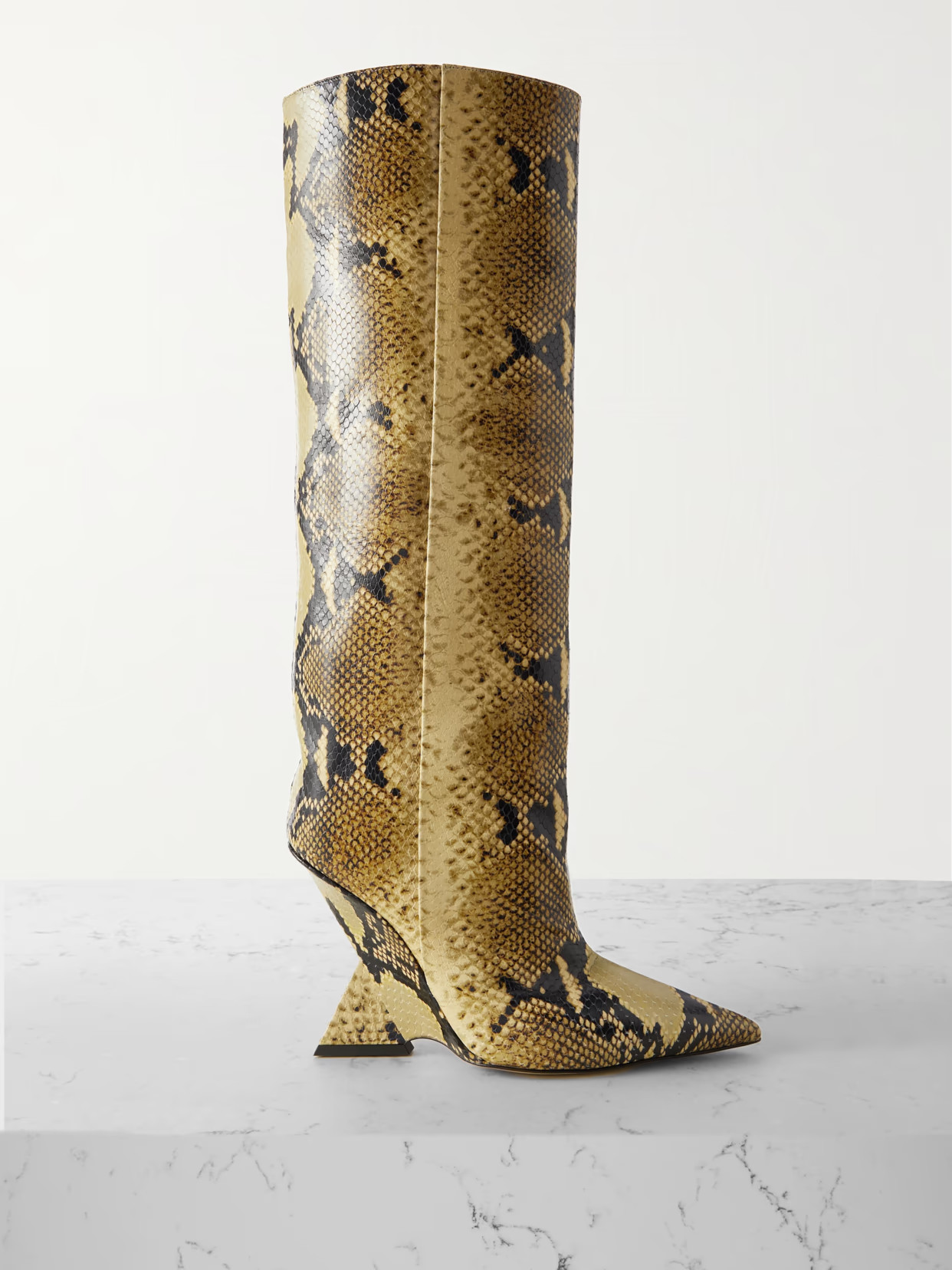 The Attico - Cheope Snake-effect Leather Knee Boots - Animal print | NET-A-PORTER (US)