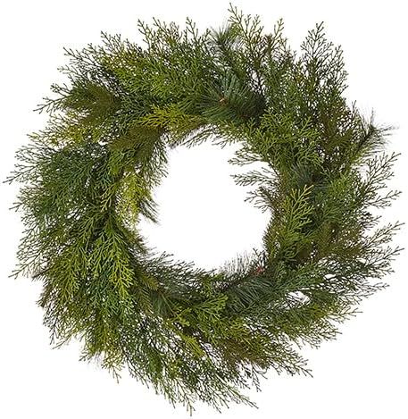 28" Mixed Greenery Wreath | Amazon (US)