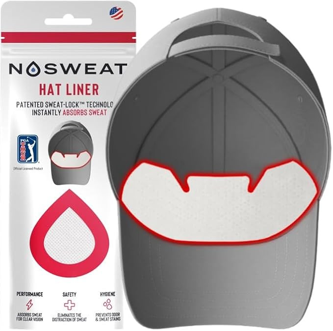 Golf Hat Sweat Liner | PGA Tour Licensed | Prevents Stains & Odor | Made in The USA - 3 | 6 | 12 ... | Amazon (US)