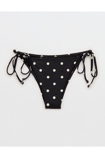 Aerie Cheekiest Side Tie Bikini Bottom Women's True Black XXS | American Eagle Outfitters (US & CA)