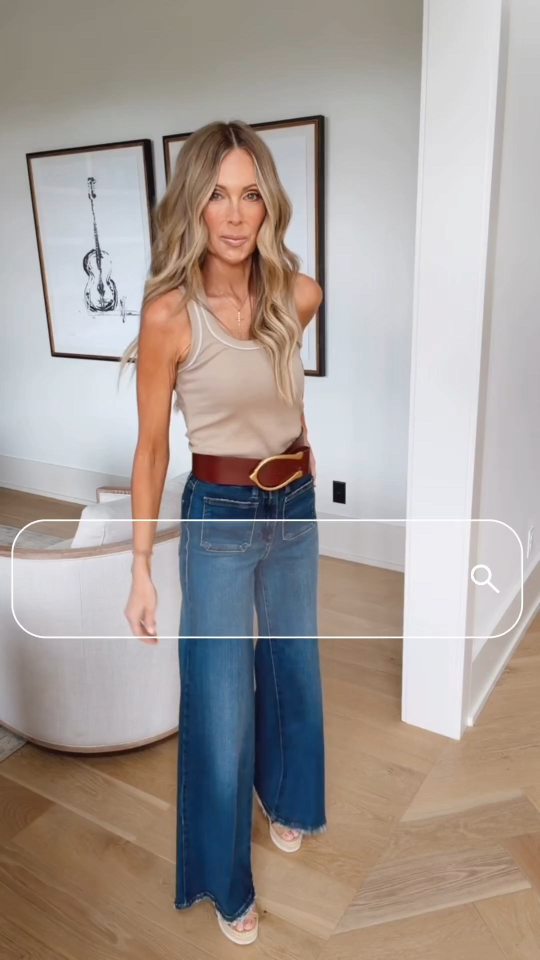 Use code JENNYR20 for 20% off 6/25-6/28. I know we're in summer now but still an ultra flattering pair of jeans . These stretch so if you're between sizes, go down. 
I just layered the belt on top for this look.