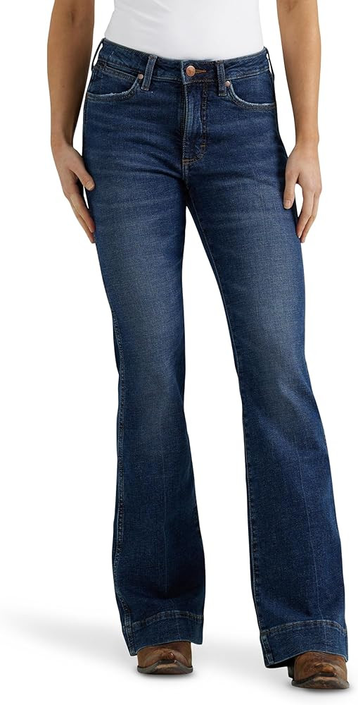 Wrangler Women's Retro High Rise Bailey Bootcut Dark Wash Trouser Jeans Sara | Amazon (US)