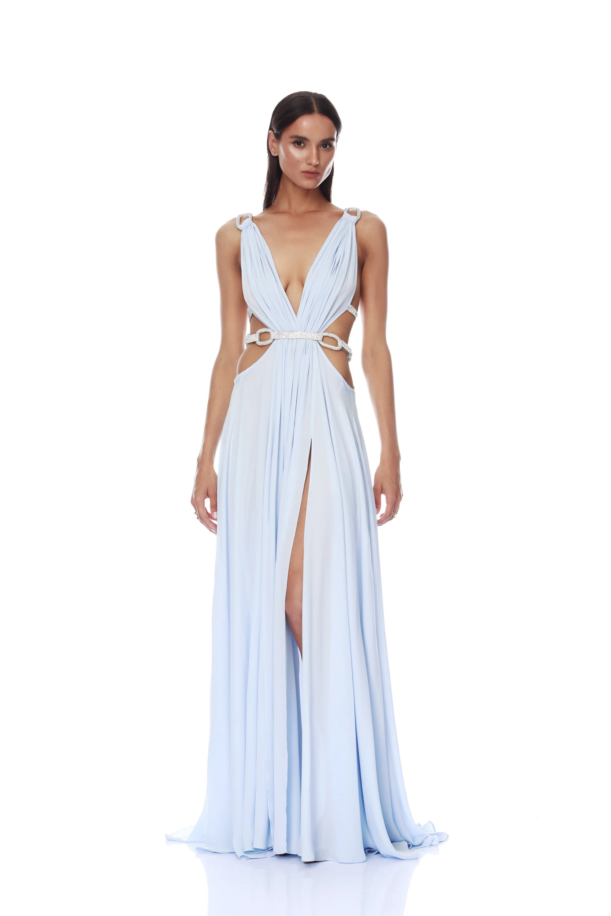 Brielle Powder Blue Diamond Gown | Bronx and Banco