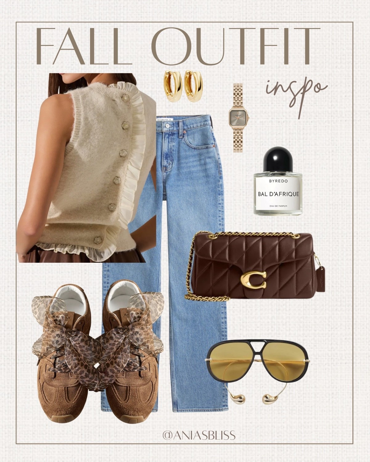 Fall outfit, sleeveless sweater with ruffles, animal print laces, Abercrombie denim 

#LTKShoeCrush #LTKSeasonal #LTKStyleTip