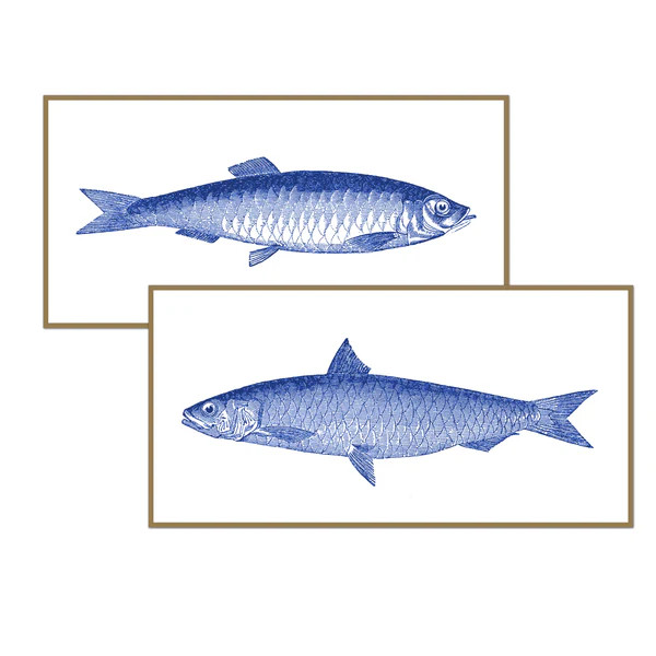 Vintage Fish Line Art Pair | Urban Garden Prints