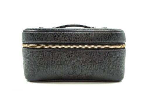 Chanel Vintage Vanity Handbag Pouch Cocomark Stitch With Seal Caviar Skin  3vu17  | eBay | eBay US