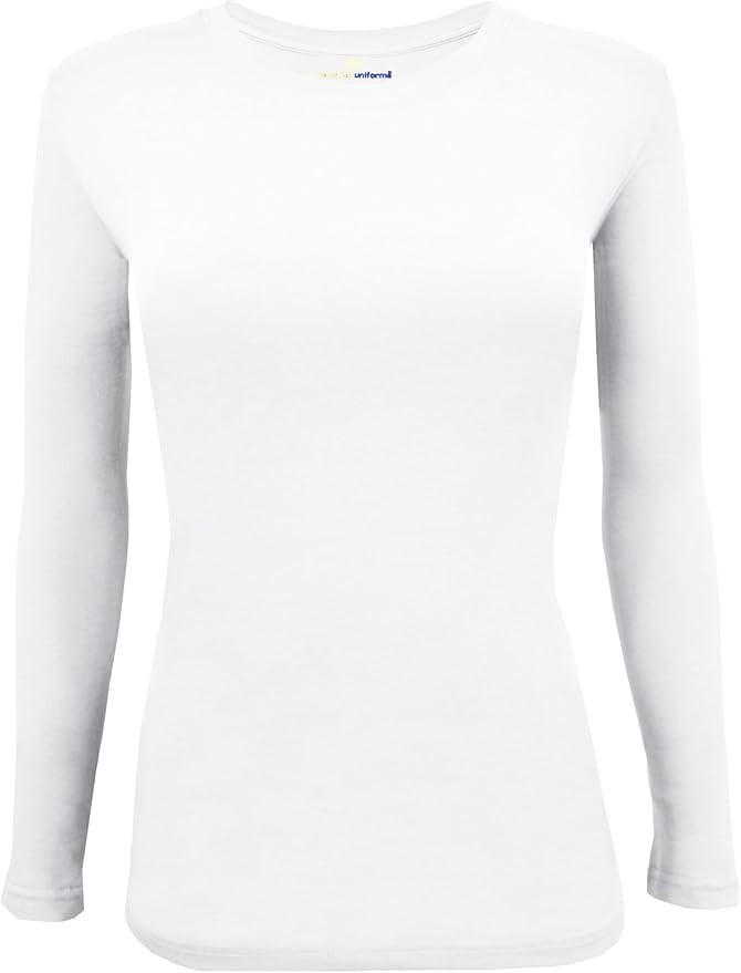 Natural Uniforms Women's Under Scrub Tee Crew Neck Long Sleeve T-Shirt | Amazon (US)