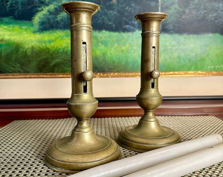 Adjustable Brass Candle Holders | Etsy (US)