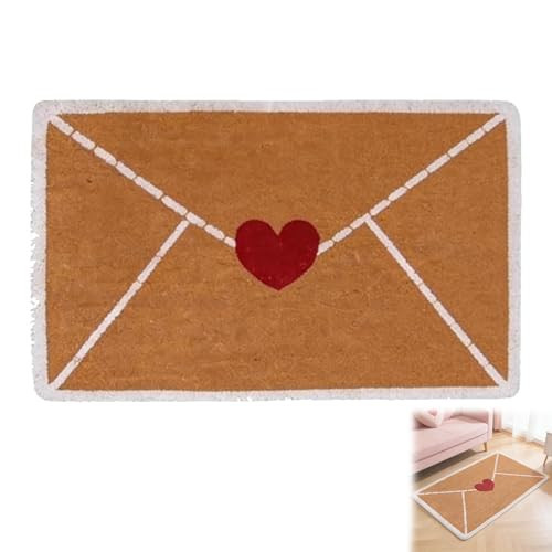 Valentine Rug Outdoor, Envelope Heart Door Mat, Red Love Heart Welcome Floor Mats, Non-Slip Hearts Envelope Artificial Door Mat for Indoor/Outdoor (15.75 * 23.6in/40 * 60cm) | Amazon (US)