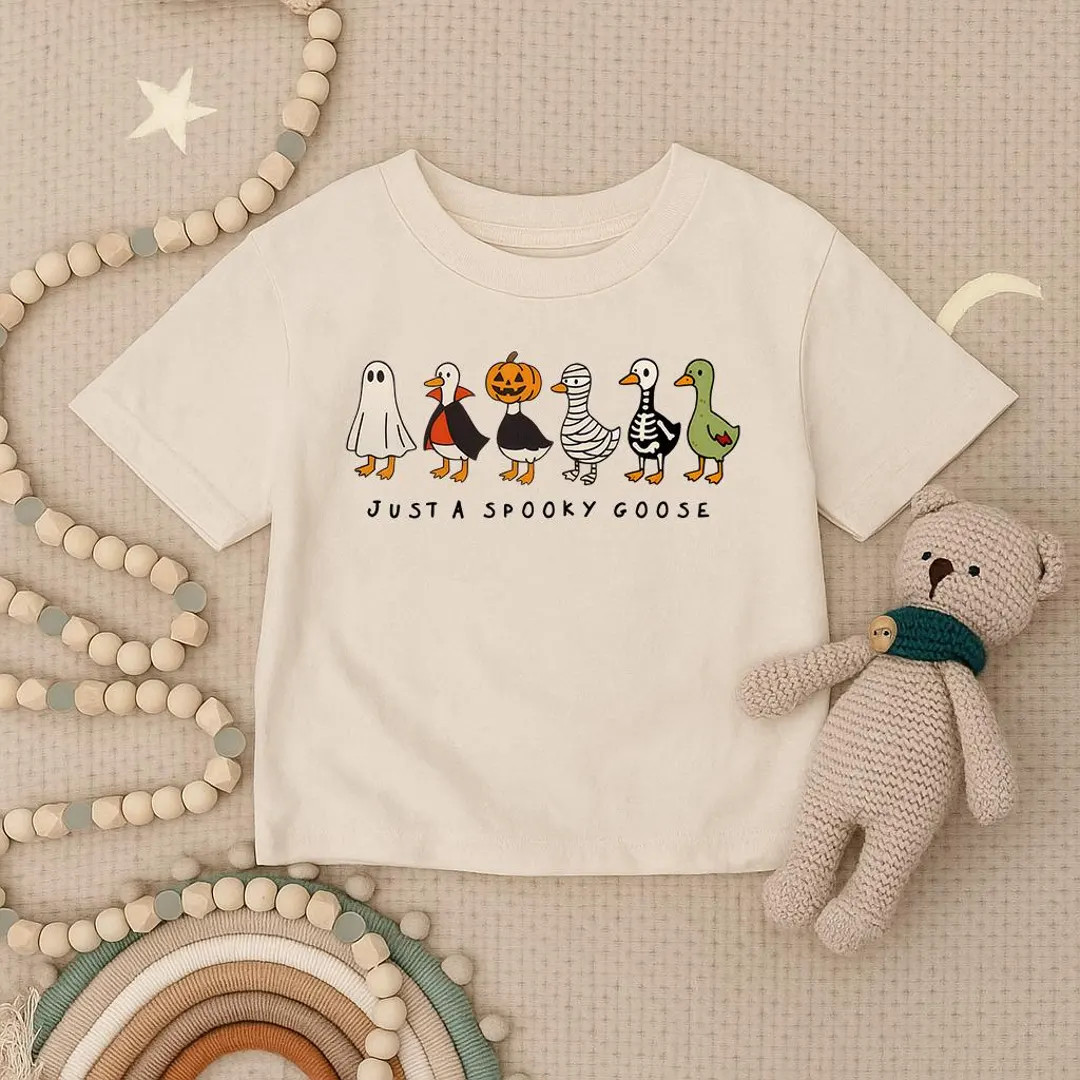 Halloween Goose Toddler Shirt, Just A Spooky Goose Infant Shirt, Funny Halloween Kids T-shirt, Cu... | Etsy (US)