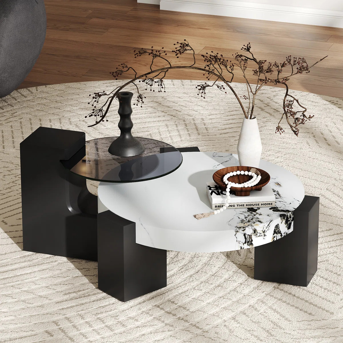 2-Piece Modern Round Nesting Coffee Table Set For Home & Apartment | Wayfair North America
