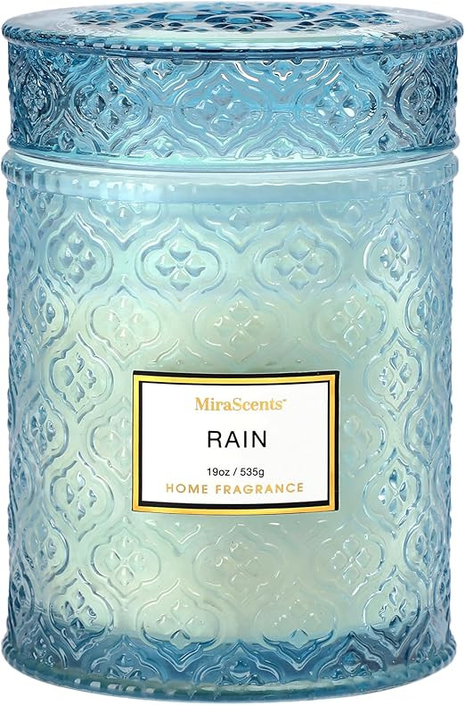 Amazon.com: Rain Summer Scented Candles, 19oz Aromatherapy Candles Gifts for Women, Blue Luxury L... | Amazon (US)