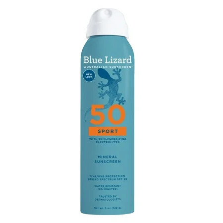 Blue Lizard Sport SPF 50 Mineral Sunscreen Spray Broad Spectrum All Ages 5 fl oz | Walmart (US)