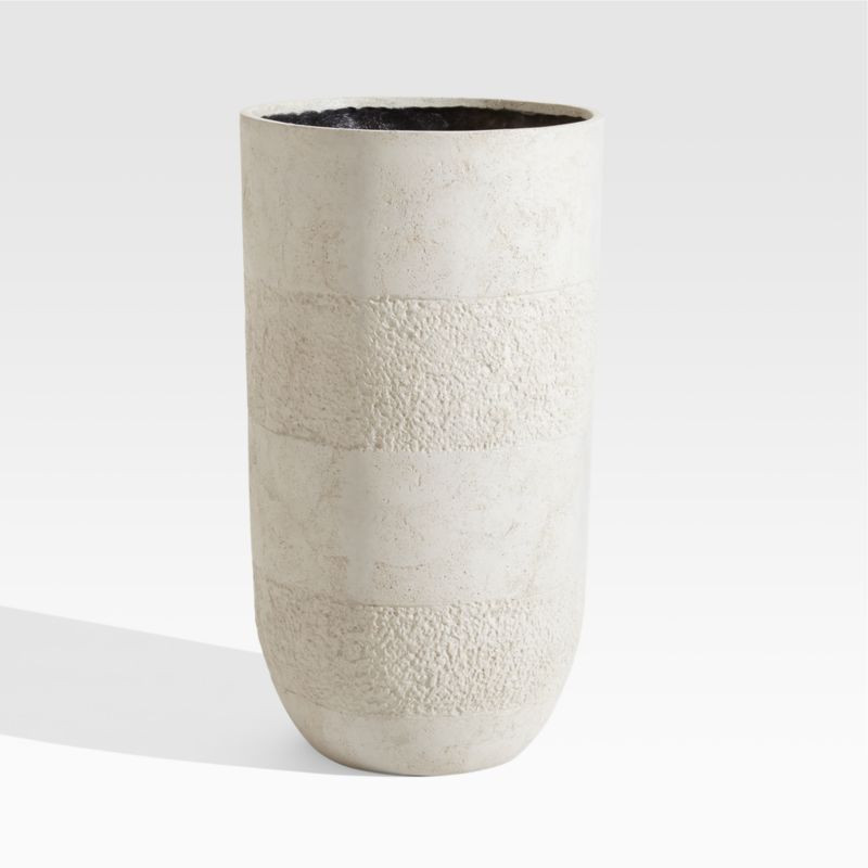 Miru Tall Volcanic Stone Outdoor Planter | Crate & Barrel | Crate & Barrel
