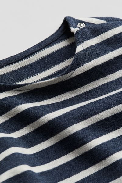 Cotton Jersey Shirt - Navy blue/white striped - Kids | H&M US | H&M (US + CA)