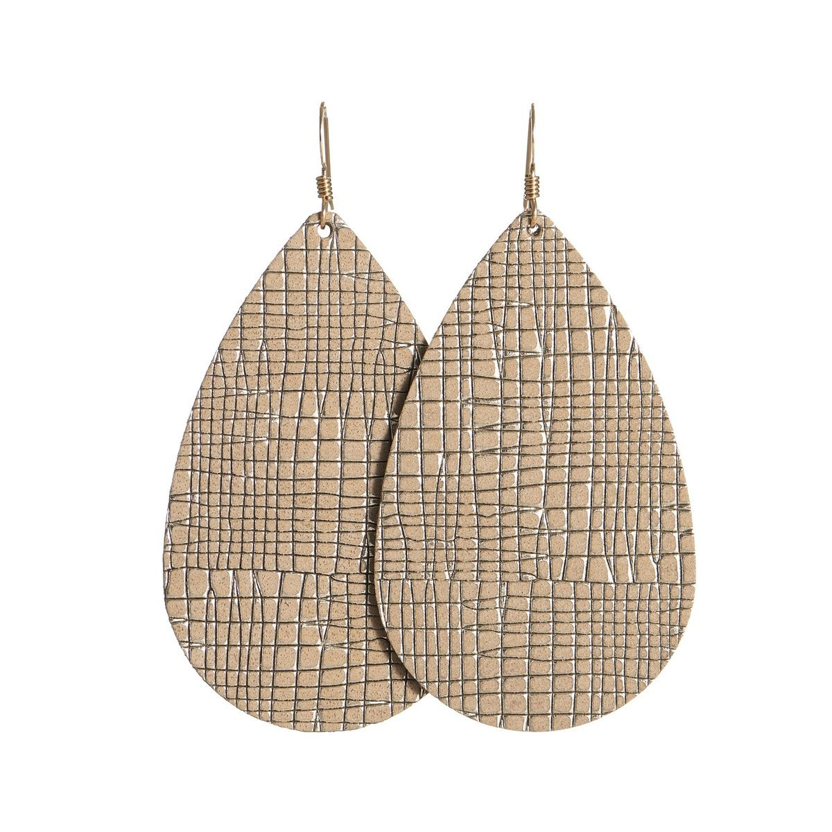 Truffle Trellis Teardrops | Nickel and Suede