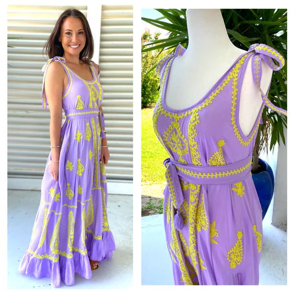 Pranella Lavender & Lemon Atzaro Maxi with Optional Belt | James Ascher