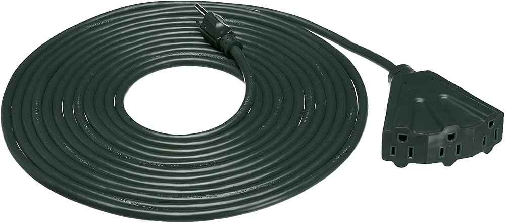 Amazon Basics 25-Foot 3-Prong Vinyl Indoor/Outdoor Extension Cord with 3 Outlets - 13 Amps, 1625 ... | Amazon (US)