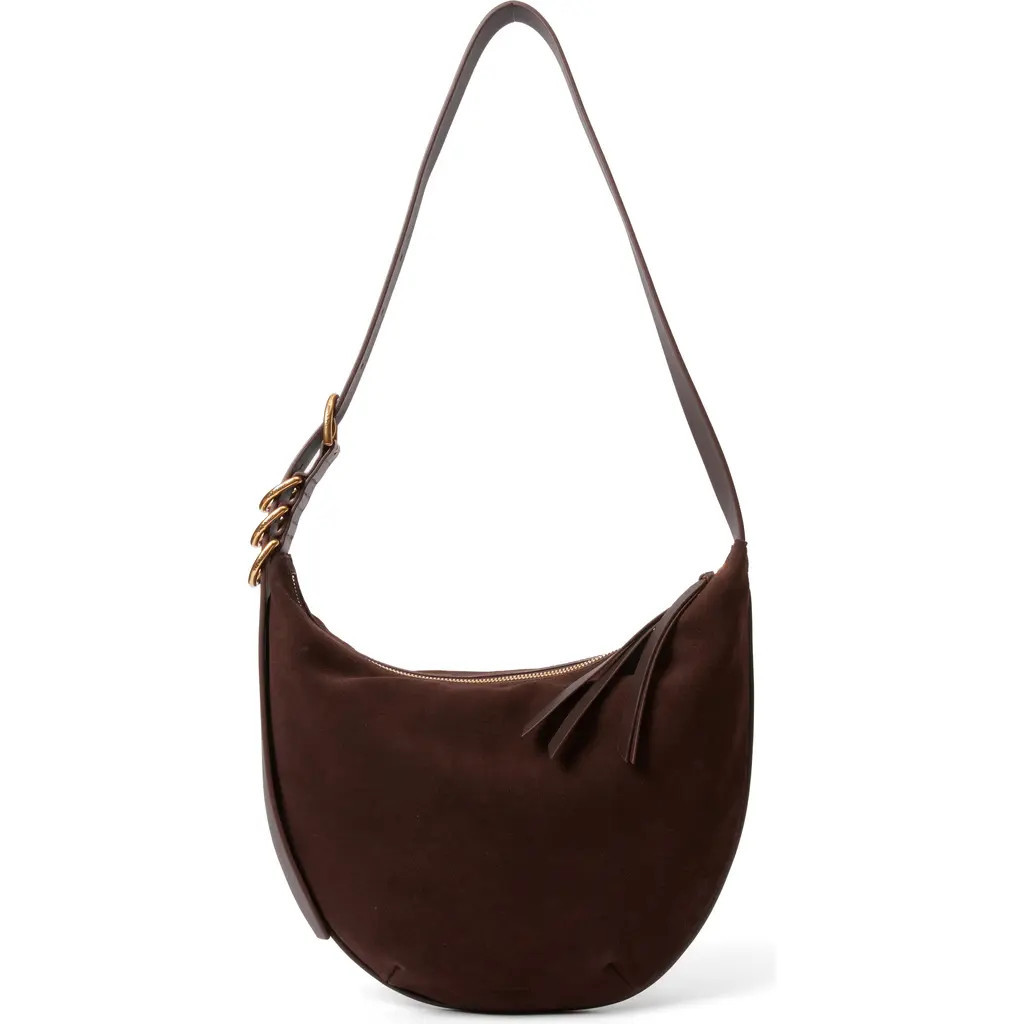 rag & bone Medium Mercer Suede Hobo Bag in Chocolate at Nordstrom | Nordstrom