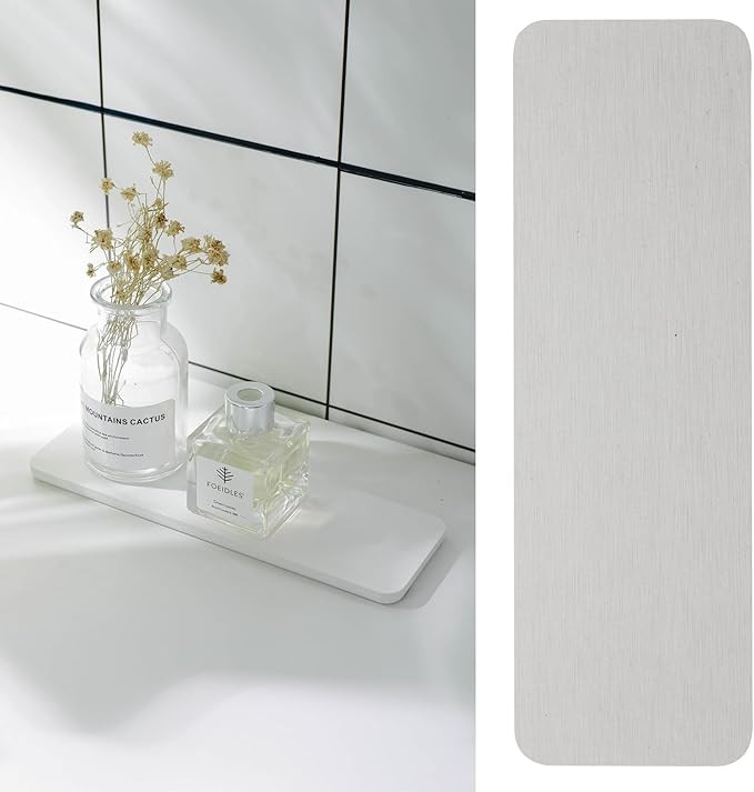 Water Absorbent Stone Tray for Sink, Quick-Drying Diatomite Soap Dish, Modern Home Kitchen & Bath... | Amazon (US)