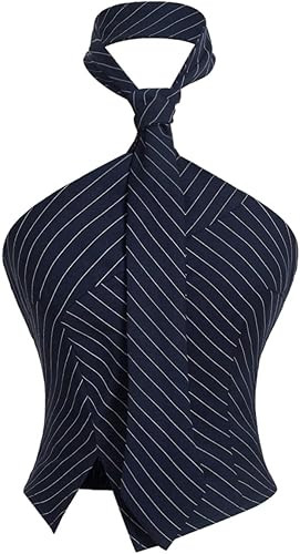 GORGLITTER Women's Y2k Halter Top Sleeveless Bow Tie Striped Shirts Vintage Aesthetic Coquette St... | Amazon (US)