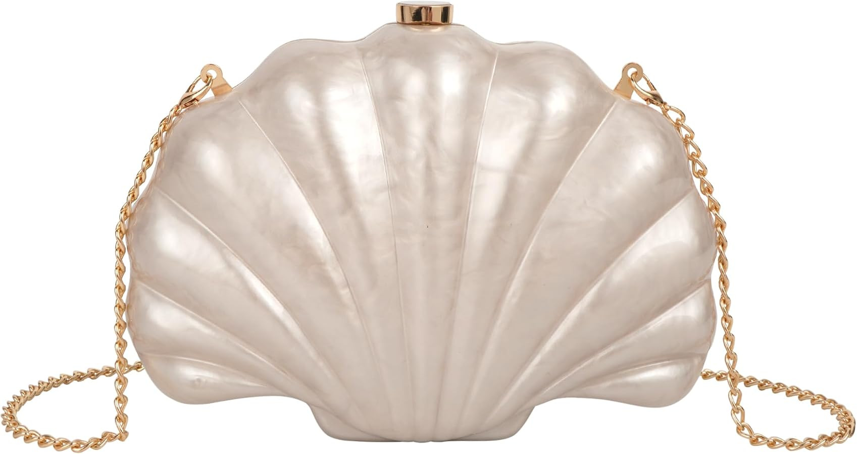 Women Seashell Evening Bag Purse Mermaid Chain Strap Clutch Handbag Shoulder Bag | Amazon (US)