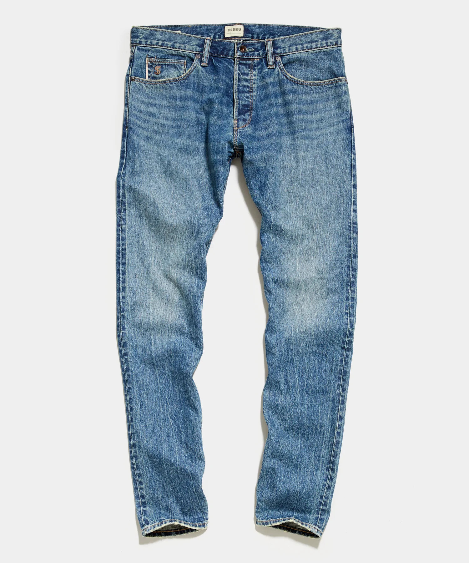 Slim Fit Selvedge Worn Wash in Vintage Indigo | Todd Snyder