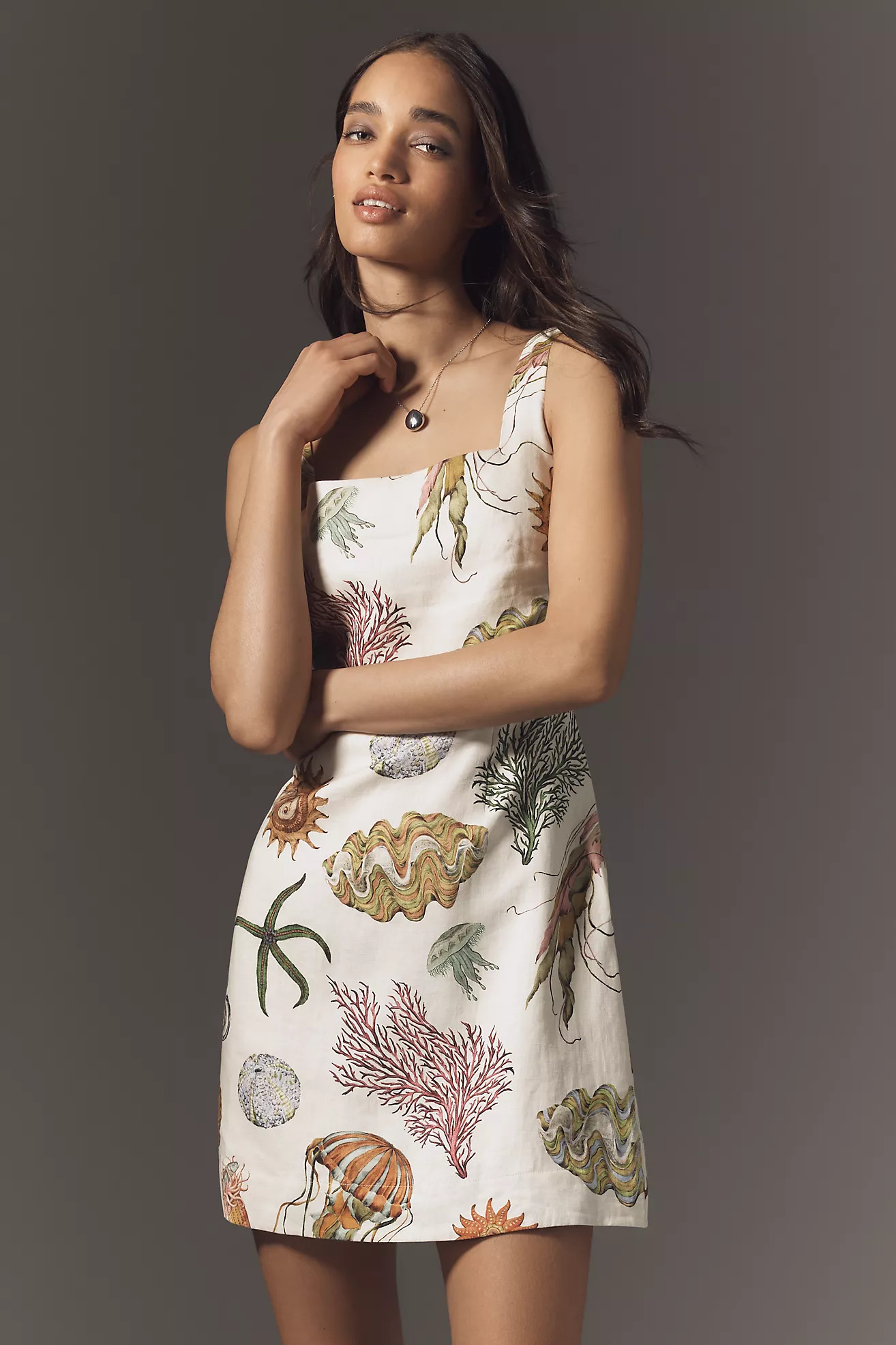 ALÉMAIS Sea Sleeveless Linen Mini Dress | Anthropologie (US)